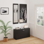 ΣΕΤ ΕΙΣΟΔΟΥ ΜΕ ΚΑΘΡΕΠΤΗ VERN HM2476.02 ΜΕΛΑΜΙΝΗ ΣΕ WENGE 80x27x175Υεκ-3