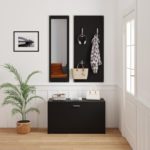 ΣΕΤ ΕΙΣΟΔΟΥ ΜΕ ΚΑΘΡΕΠΤΗ VERN HM2476.02 ΜΕΛΑΜΙΝΗ ΣΕ WENGE 80x27x175Υεκ-5