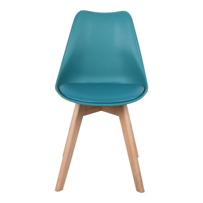 Καρέκλα Gaston pakoworld PP-PU μπλε απόχρωση- φυσικό πόδι 58x47x85εκ-2