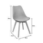 Καρέκλα Gaston pakoworld PP-PU μπλε απόχρωση- φυσικό πόδι 58x47x85εκ-4
