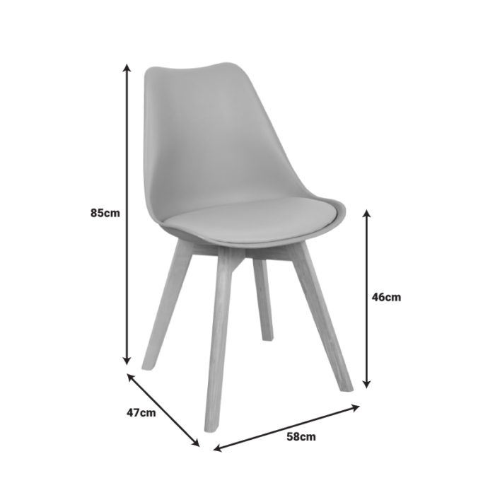 Καρέκλα Gaston pakoworld PP-PU μπλε απόχρωση- φυσικό πόδι 58x47x85εκ-4