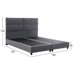 ΚΡΕΒΑΤΙ MILO ΑΠΟ ΓΚΡΙ ΒΕΛΟΥΔΟ HM628.10 ΓΙΑ ΣΤΡΩΜΑ 180x200 εκ.-3