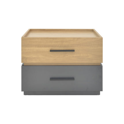 Κομοδίνο Sonlen pakoworld mdf σε sonoma-ανθρακί απόχρωση 60x40x44.5εκ