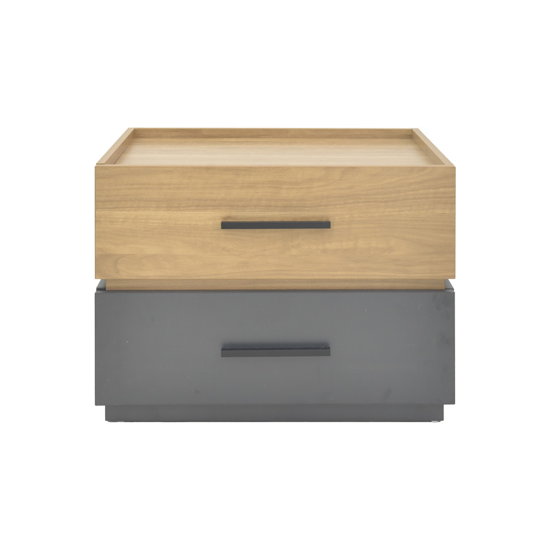 Κομοδίνο Sonlen pakoworld mdf σε sonoma-ανθρακί απόχρωση 60x40x44.5εκ