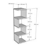 Ραφιέρα επιδαπέδια Pratel pakoworld σε oak απόχρωση 25x27x95εκ-3