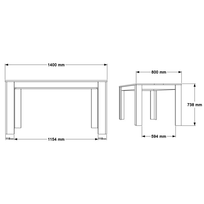 Τραπέζι Sepen pakoworld σε φυσική-λευκή απόχρωση 140x80x74εκ-2
