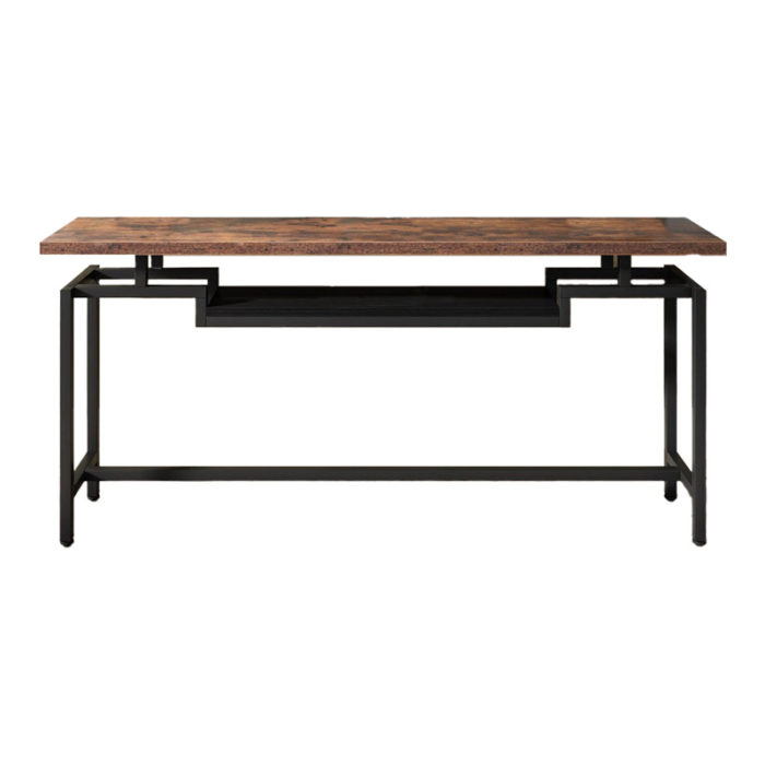 Κονσόλα Onole pakoworld σε καρυδί - μαύρο μέταλλο 180x35x82εκ-2