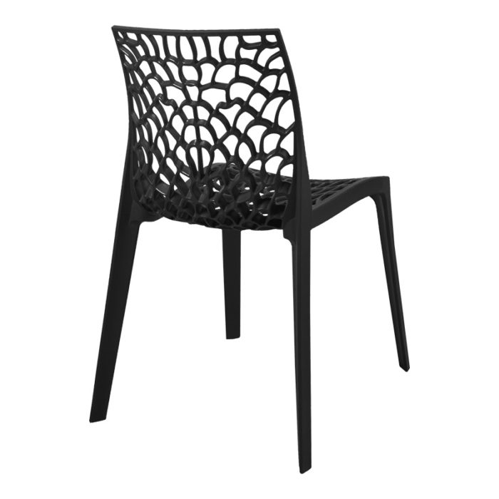 Καρέκλα Hush pakoworld pp σε μαύρη απόχρωση 50x57x81εκ