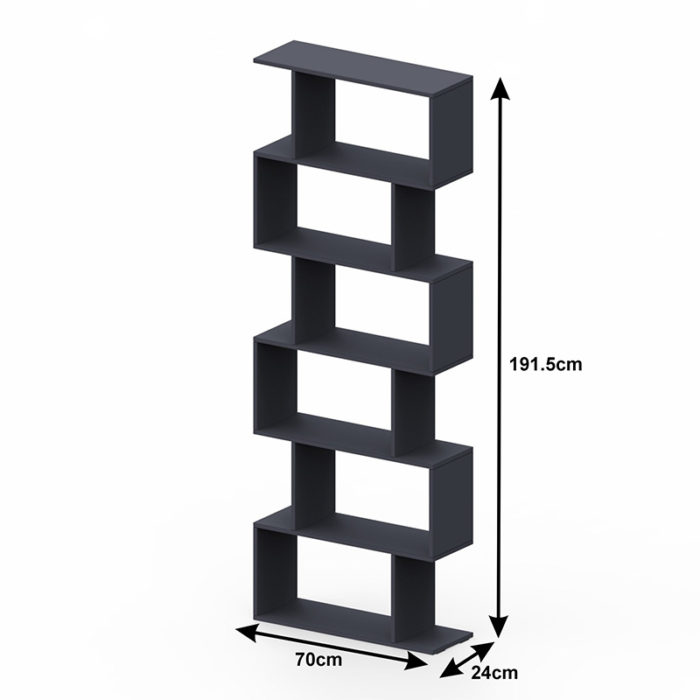 Βιβλιοθήκη Sezen pakoworld σε λευκή απόχρωση 70x24x191.5εκ