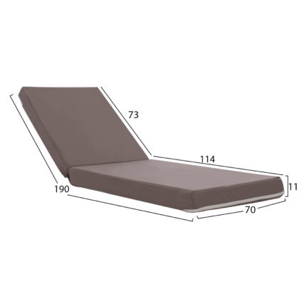 ΜΑΞΙΛΑΡΙ ΞΑΠΛΩΣΤΡΑΣ POLYESTER SIFNOS ΓΚΡΙ HM11235.10P 190x70x11 εκ.-2