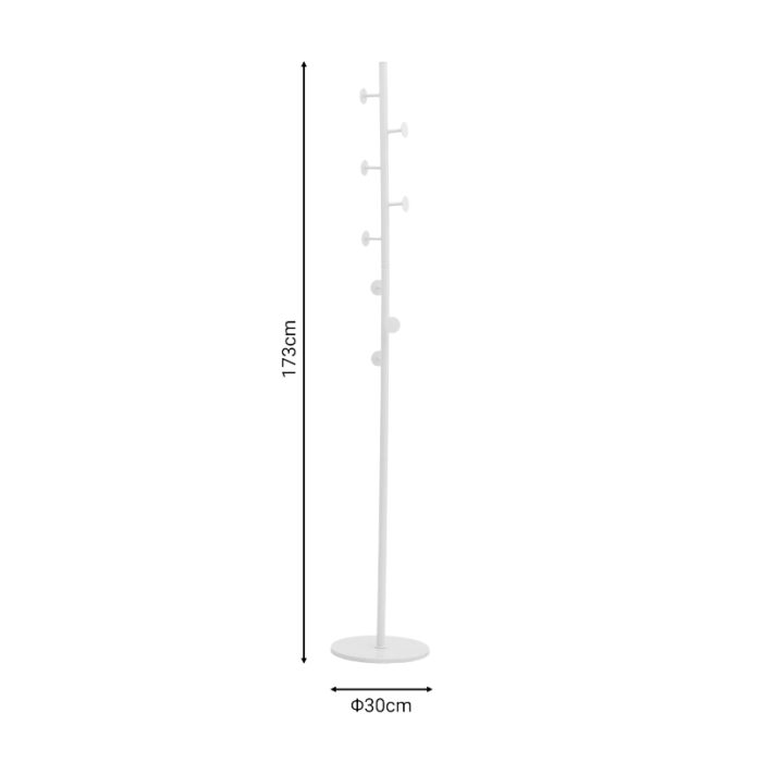 Καλόγερος Kroker pakoworld λευκό μέταλλο 30x30x173εκ-2