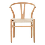 Καρέκλα Wishbone pakoworld rubberwood-σχοινί σε φυσική απόχρωση 60x51x80εκ-2