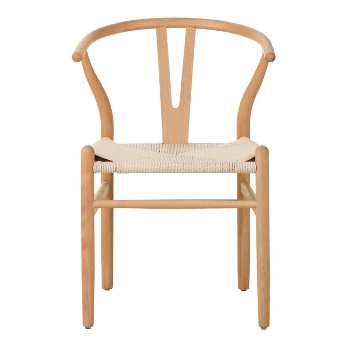 Καρέκλα Wishbone pakoworld rubberwood-σχοινί σε φυσική απόχρωση 60x51x80εκ-2