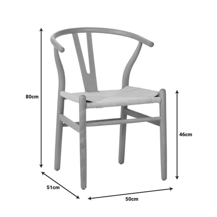 Καρέκλα Wishbone pakoworld rubberwood-σχοινί σε φυσική απόχρωση 60x51x80εκ-4