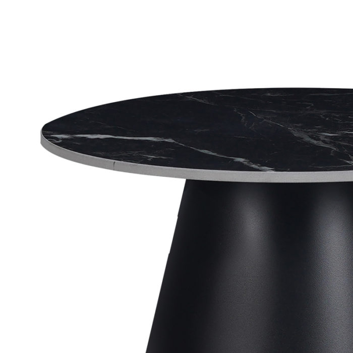 Βοηθητικά τραπέζια Fabrin Inart μαύρο μαρμάρου sintered stone-μαύρο μέταλλο-3