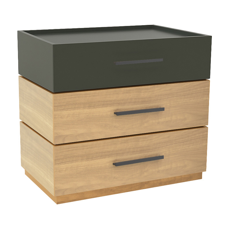 Κομοδίνο Sonlen pakoworld mdf σε sonoma-ανθρακί απόχρωση 60x40x66εκ