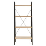 Βιβλιοθήκη- Ραφιέρα Ramon pakoworld φυσικό-μαύρο 60x23x145