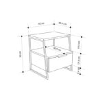 Κομοδίνο Johana pakoworld μαύρο-λευκό 45x40x50εκ-2