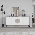 Μπουφές Gora pakoworld σε λευκή με μόκα απόχρωση  180x35.6x82εκ