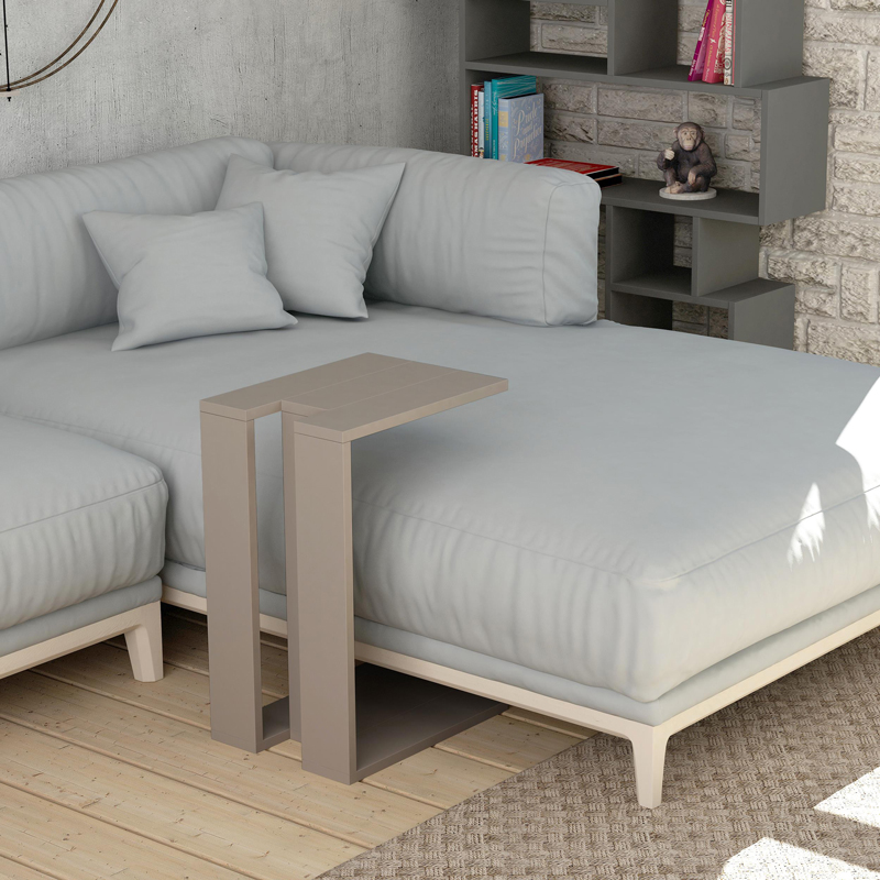 Βοηθητικό τραπέζι Muju pakoworld σε μόκα απόχρωση 40x30x57εκ