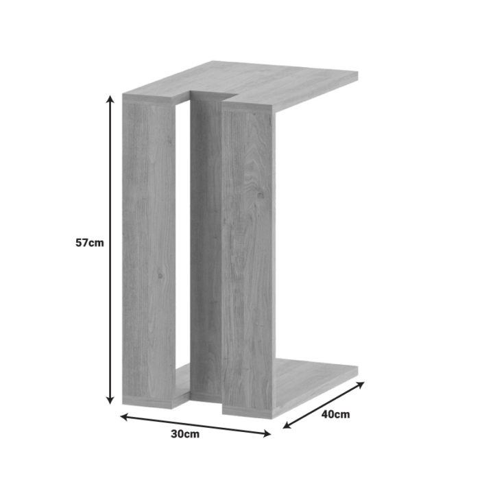 Βοηθητικό τραπέζι Muju pakoworld σε μόκα απόχρωση 40x30x57εκ-2
