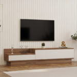 Έπιπλο τηλεόρασης Eclipse pakoworld σε κρεμ-oak απόχρωση 160x35x35εκ