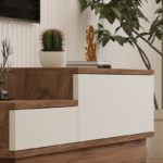 Έπιπλο τηλεόρασης Eclipse pakoworld σε κρεμ-oak απόχρωση 160x35x35εκ-2