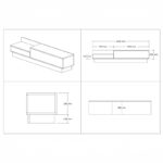 Έπιπλο τηλεόρασης Eclipse pakoworld σε κρεμ-oak απόχρωση 160x35x35εκ-3