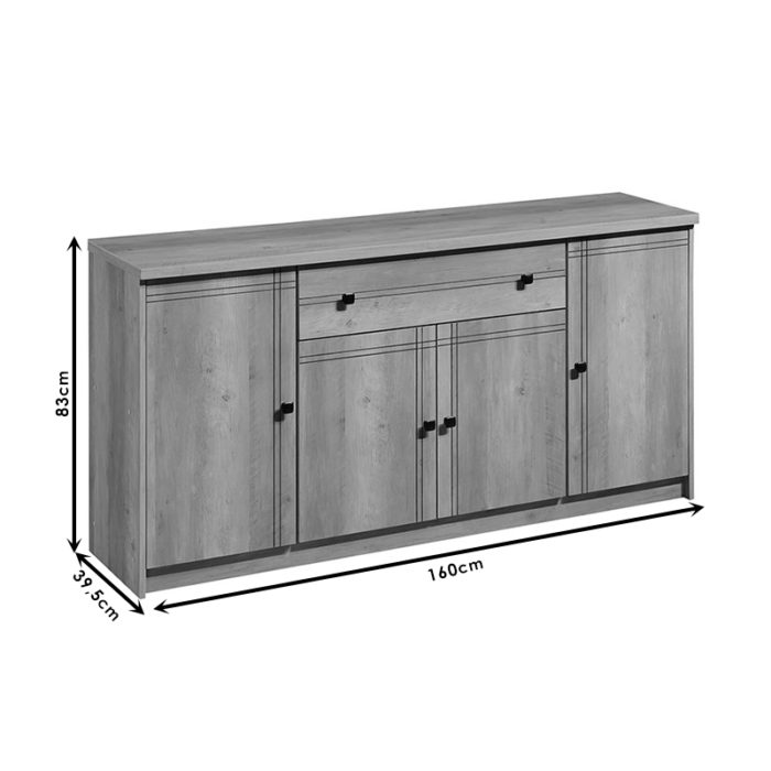 Μπουφές Libby pakoworld φυσικό 160x39.5x83εκ-2