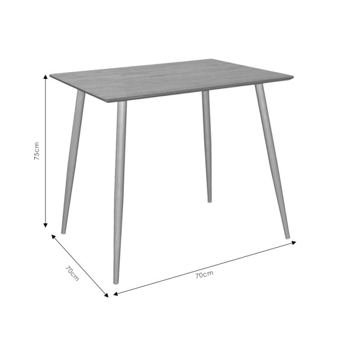 Τραπέζι Cuba pakoworld MDF sonoma-λευκό 70x70x75εκ-2
