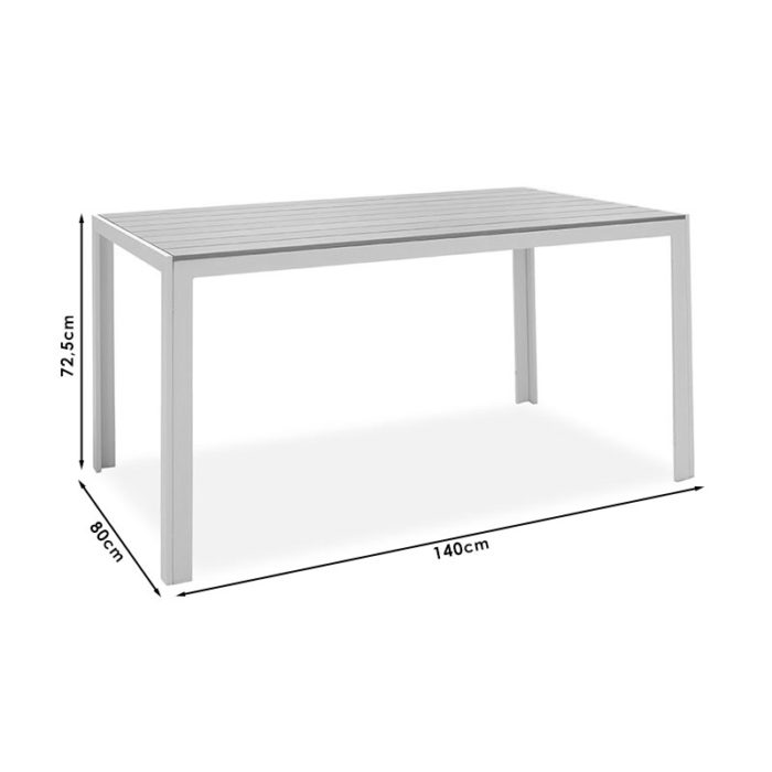 Τραπέζι Nares pakoworld αλουμίνιο μαύρο-plywood ανθρακί 140x80x72.5εκ-2