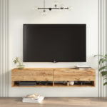 Έπιπλο τηλεόρασης επιτοίχιο Roscoe pakoworld sonoma 140x31.6x29.6εκ-2