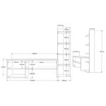 Σύνθετο σαλονιού Perla pakoworld σε λευκή απόχρωση 120x29.5x41