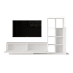 Σύνθετο σαλονιού Damon pakoworld σε λευκή απόχρωση 140x29.5x39.5εκ-3