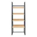 Βιβλιοθήκη Ryder pakoworld σε oak-μαύρη απόχρωση 75x36x185εκ