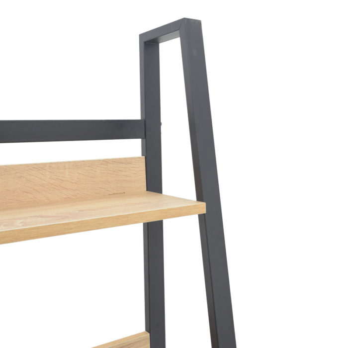Βιβλιοθήκη Ryder pakoworld σε oak-μαύρη απόχρωση 75x36x185εκ-2