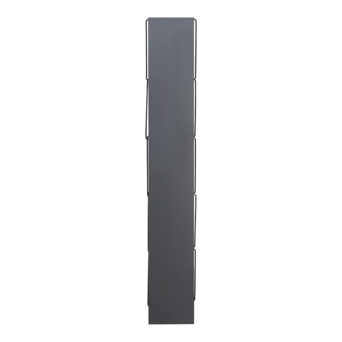 Βιβλιοθήκη mini Tars pakoworld  ανθρακί-μαύρο 50x22x150εκ-2