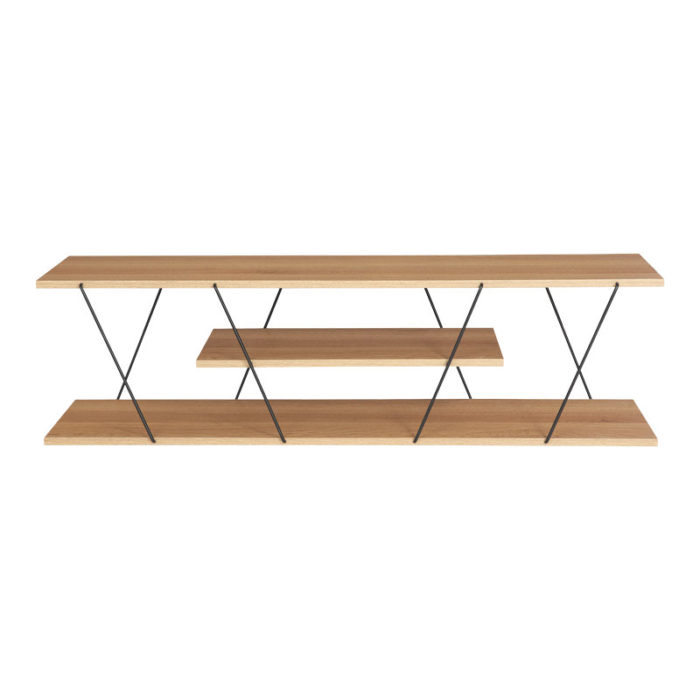 Έπιπλο τηλεόρασης Tars pakoworld sonoma-μαύρο 120x30x33εκ-2