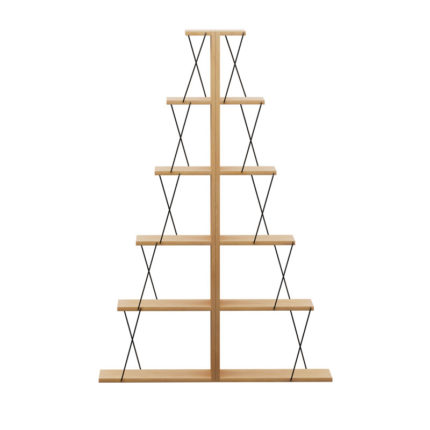 Βιβλιοθήκη mini Tars pakoworld sonoma-μαύρο 130x22x146εκ