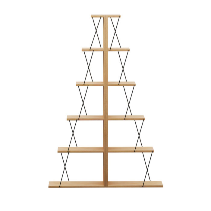 Βιβλιοθήκη mini Tars pakoworld sonoma-μαύρο 130x22x146εκ
