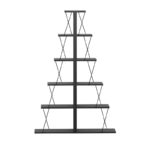 Βιβλιοθήκη mini Tars pakoworld ανθρακί-μαύρο 130x22x146εκ