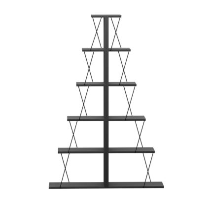 Βιβλιοθήκη mini Tars pakoworld ανθρακί-μαύρο 130x22x146εκ