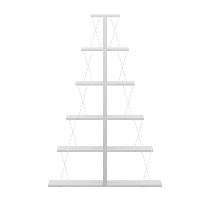 Βιβλιοθήκη mini Tars pakoworld λευκό 130x22x146εκ