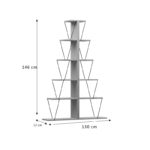 Βιβλιοθήκη mini Tars pakoworld λευκό 130x22x146εκ-2
