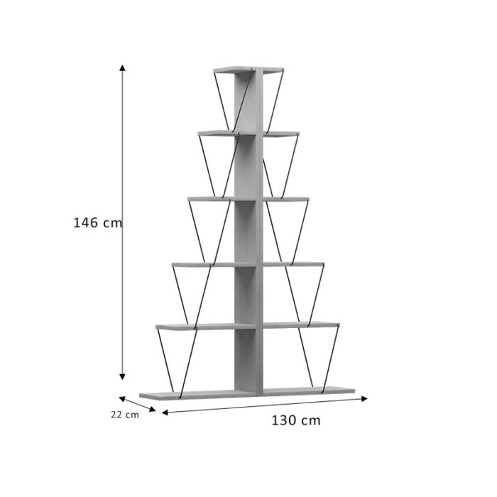 Βιβλιοθήκη mini Tars pakoworld λευκό 130x22x146εκ-2