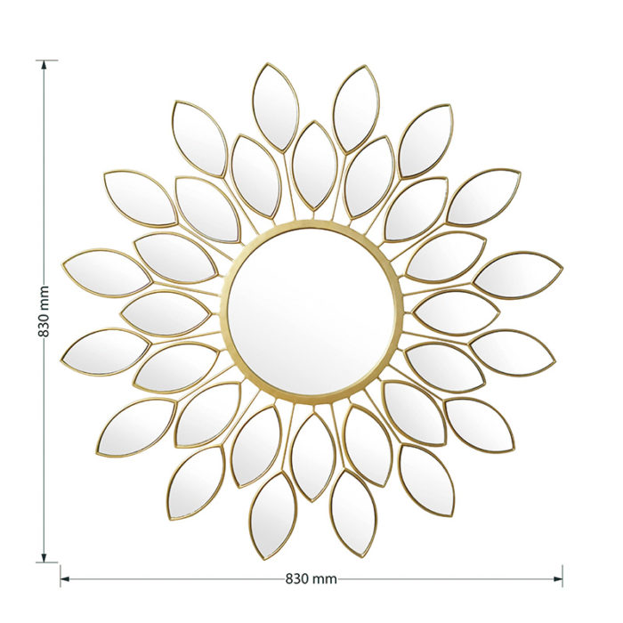 Καθρέπτης Flower pakoworld χρυσό 83x2.5x83εκ-2