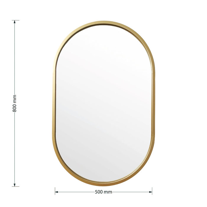 Καθρέπτης Ellipse pakoworld χρυσό 50x2x80εκ-2