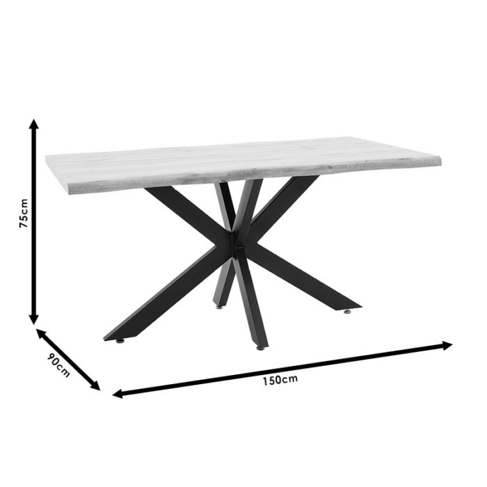 Tραπέζι Gilman pakoworld MDF sonoma-μαύρο 150x90x75εκ-3