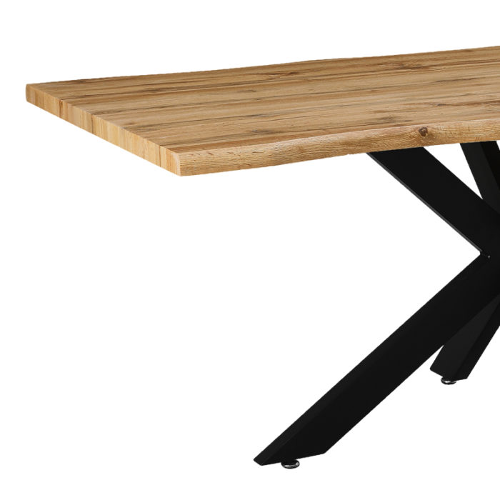 Tραπέζι Gilman pakoworld MDF sonoma-μαύρο 180x90x75εκ-2