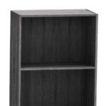 Βιβλιοθήκη Presley pakoworld σε ανθρακί-wenge απόχρωση 60x30x167εκ